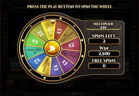 Bonus Wheel Game Board