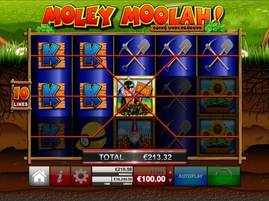Moley Moolah Going Underground :: Multiple winning paylines