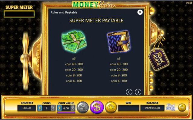 Money Galore :: Super Meter Paytable