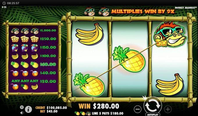 Monkey Madness :: Multiple winning paylines