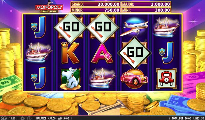 Monopoly Grand Hotel :: Scatter symbols triggers the bonus feature