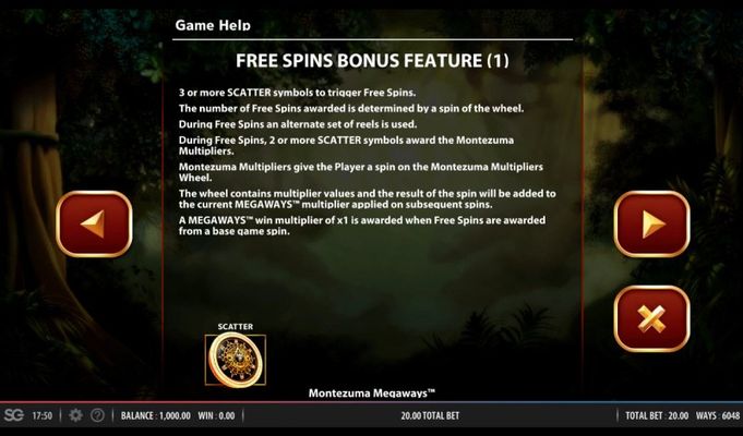 Montezuma Megaways :: Free Spins Rules