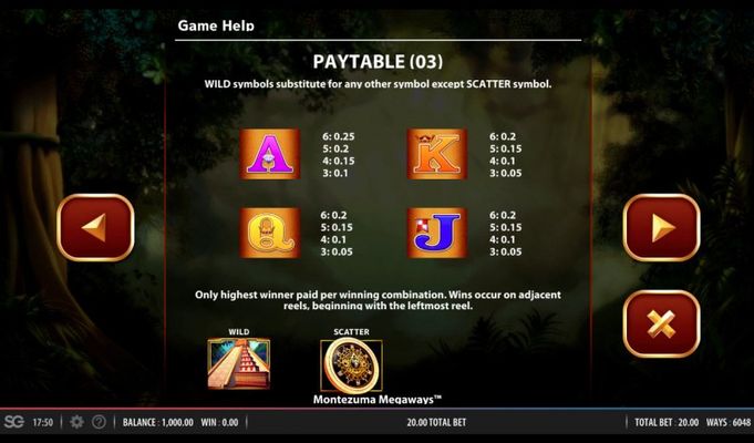 Paytable - Low Value Symbols