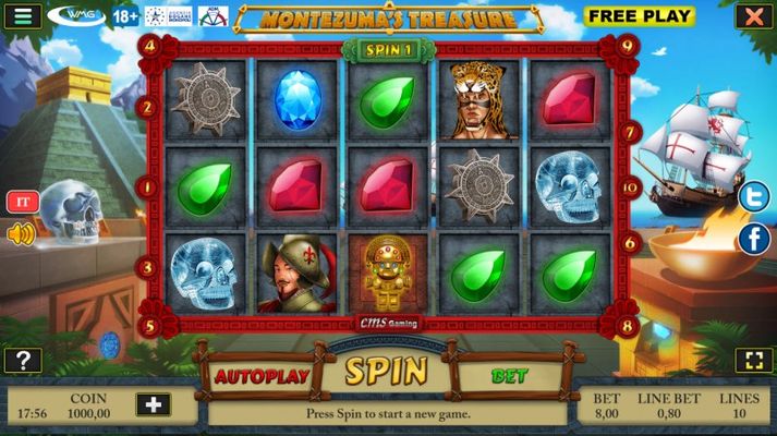 Montezuma's Treasure :: Main Game Board