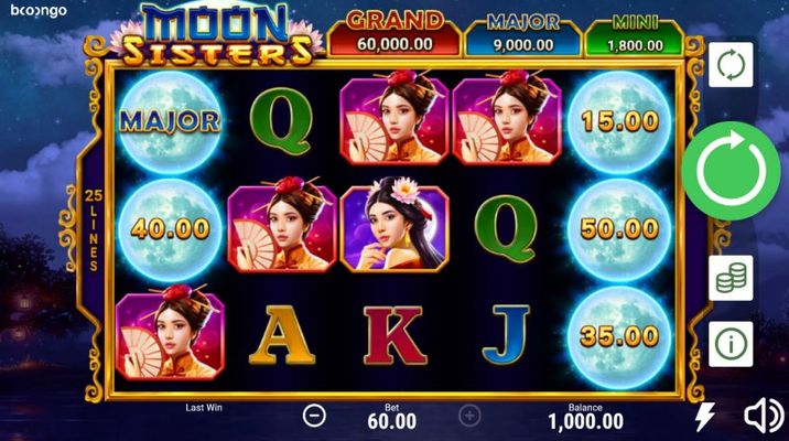 Play slots at Olympusbet: Olympusbet featuring the Video Slots Moon Sisters Hold and Win with a maximum payout of $60,000