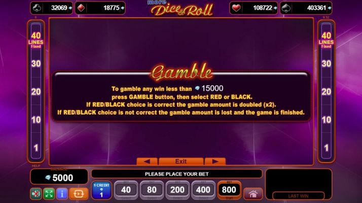 Gamble Feature Rules