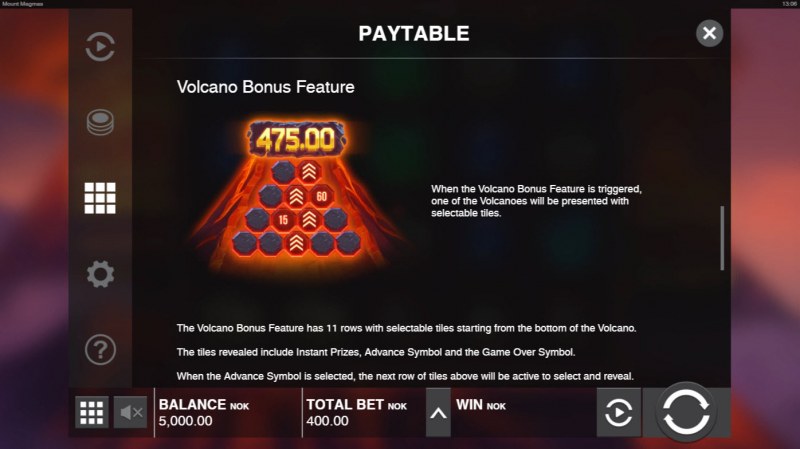 Volcano Bonus Feature