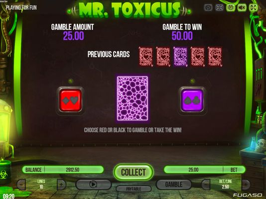 Mr. Toxicus :: Gamble Feature Gameboard