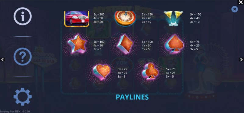 Paytable - Low Value Symbols