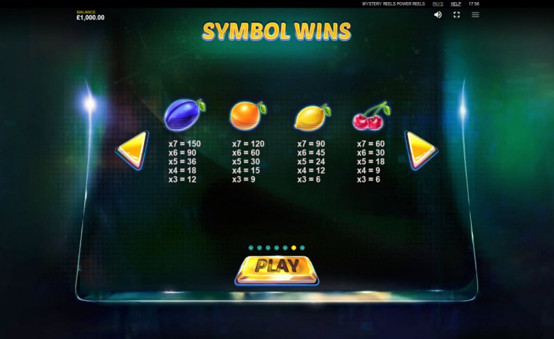 Paytable - Low Value Symbols