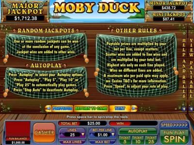 random jackpots and general game rules