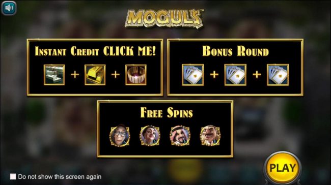 Game features include: Instant Credit, Bonus Round and Free Spins