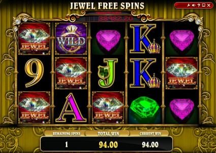 jewel icons stay in place during free spins