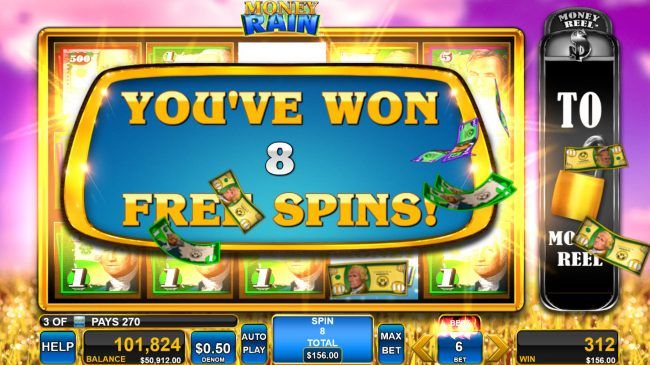 8 Free Spins Awarded