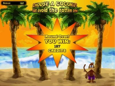 round over - you win 187 credits