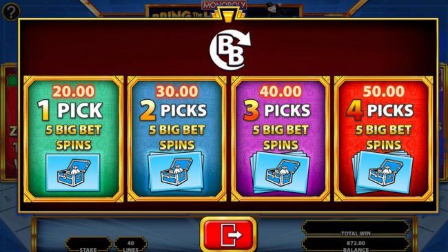 4 Big Bet Options to choose from