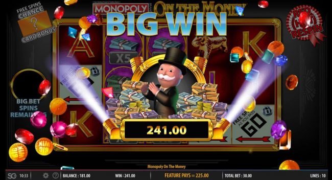 A 241 coin big win