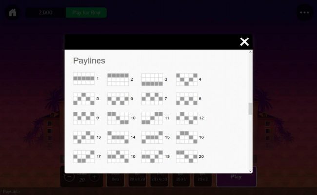 Payline Diagrams 1-20