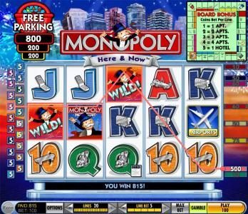 here is an example of an 815 coin multiple winning payline jackpot