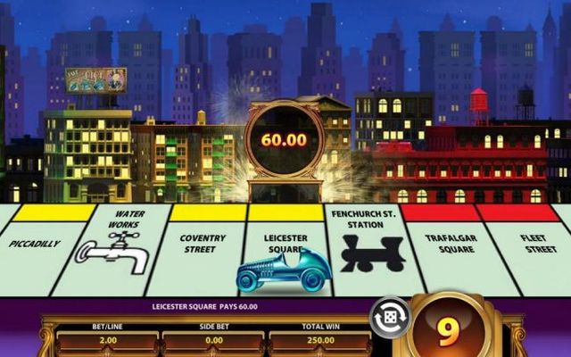 Landing on the different properties will award you with varying prize amounts