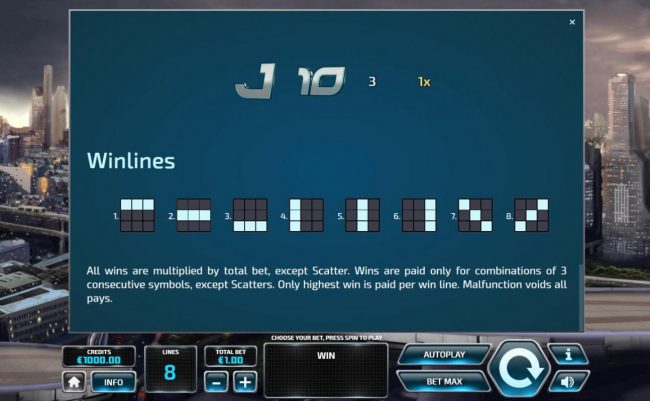 payline Diagrams 1-8