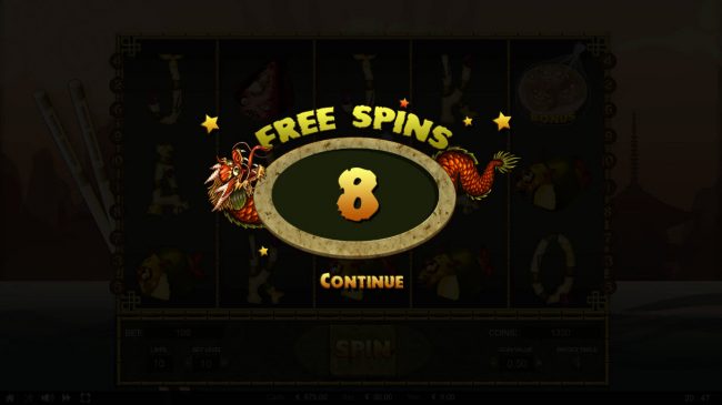 8 Free Spins Awarded