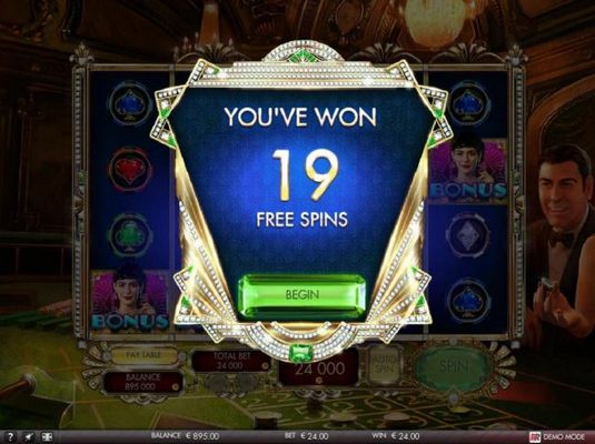 Blackjack minigame awards 19 free spins