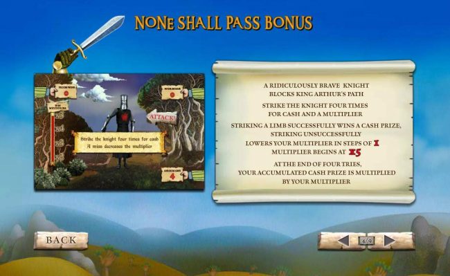 None Shall Pass Bonus Game Rules.