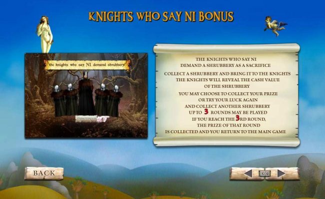 Knights Who Say Ni Bonus Game Rules.