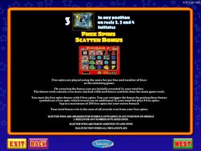 free spins scatter bonus game rules