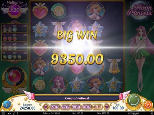 Total free spins award 9350.00