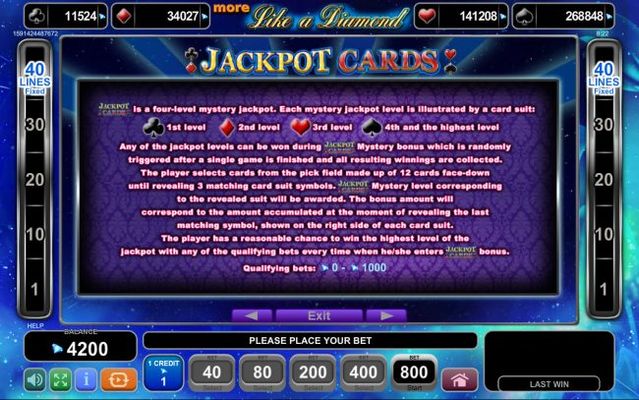 Jackpot Cards Progressive Rules