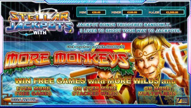 Win freegames with more wilds. Even more free games or even more stacked wilds or more multipliers. Stellar Jackpot bonus triggered randomly.