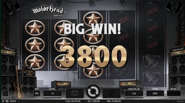 A 3800 coin big win triggered by multiple winning paylines.