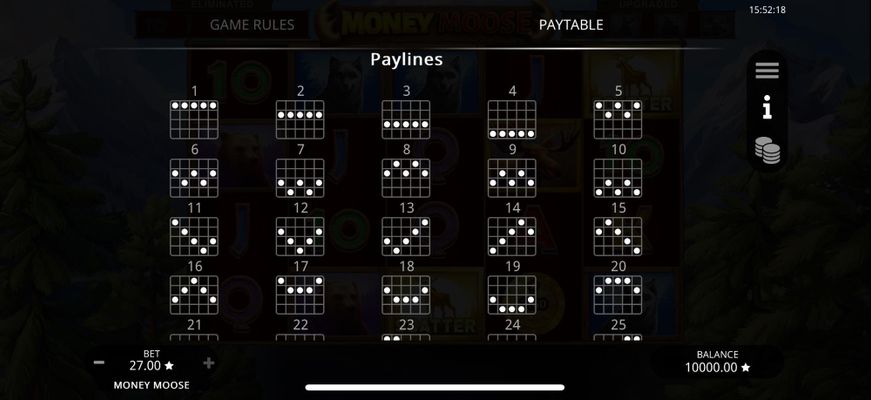 Paylines 1-20