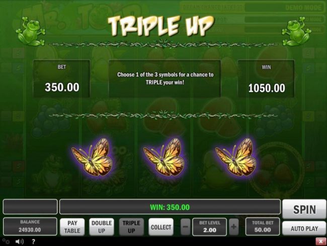 Triple Up Gamble Feature Rules