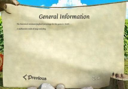 GENERAL INFORMATION - The theoretical minimum payback percentage for this game is: 94.8% A malfunction voids all pays and play.
