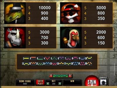 slot game symbols paytable and payline diagrams