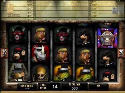 Line-Up Free Games Feature game board