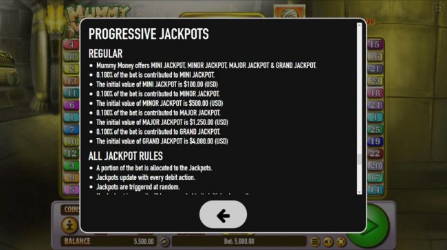 Progressive Jackpots Rules