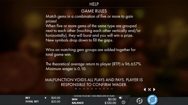 General Game Rules - The theoretical average return to player (RTP) is 96.657%.