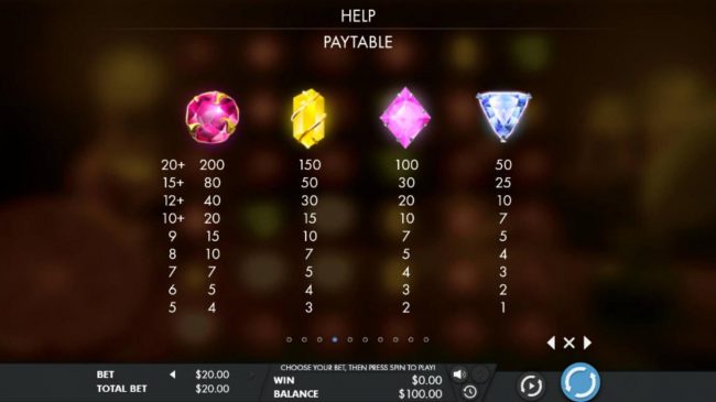 Low value game symbols paytable