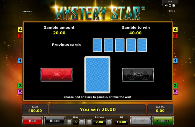 Red or Black Gamble feature