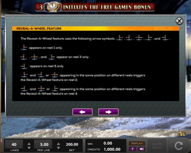 Reveal-A-Wheel Feature Rules