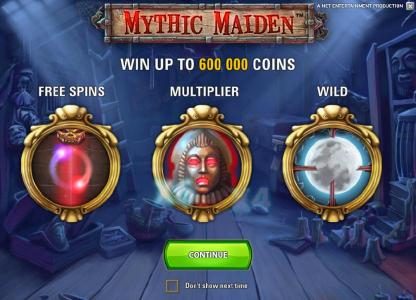 game features a chance to win up to 600000 coins, free spins multiplers and wilds