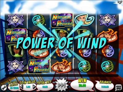 Power of Wind Mystery feature is randomly triggered after game play has completed.