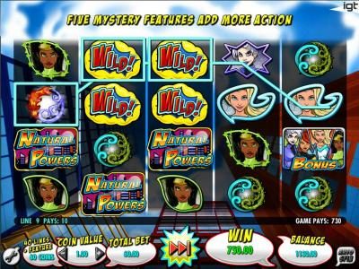 Mystery Feature - Power of Wind leads to multplie winning paylines and a big win!