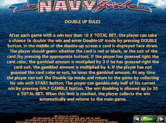 Double Up Gamble Feature Rules