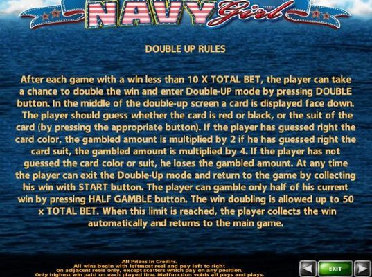 Double Up Gamble Feature Rules