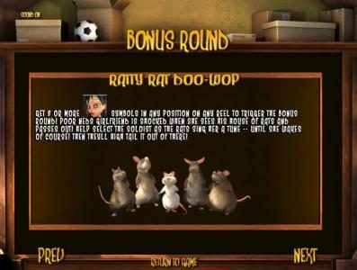 ratty rat doo-wop bonus feature rules